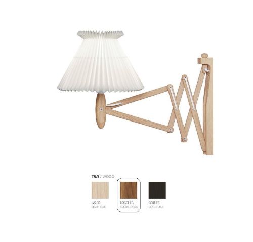 Le Klint 224 6/17 Scherenlampe für Wand H: 31 cm - Geräucherte Eiche / Papierschirm