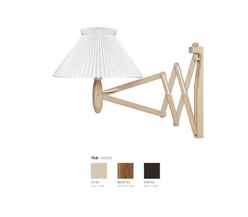 Le Klint 224 1/17 Scherenlampe für Wand H: 31 cm - Geräucherte Eiche / Papierschirm