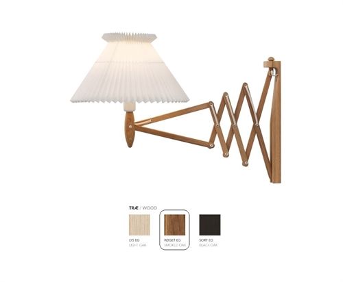 Le Klint 234 6/21 Saxlampe til væg H: 41 cm - Røget eg/Standardskærm 