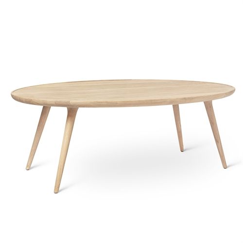 Mater Accent Ovaler Couchtisch 120x80 cm – Weiß lackierte Eiche