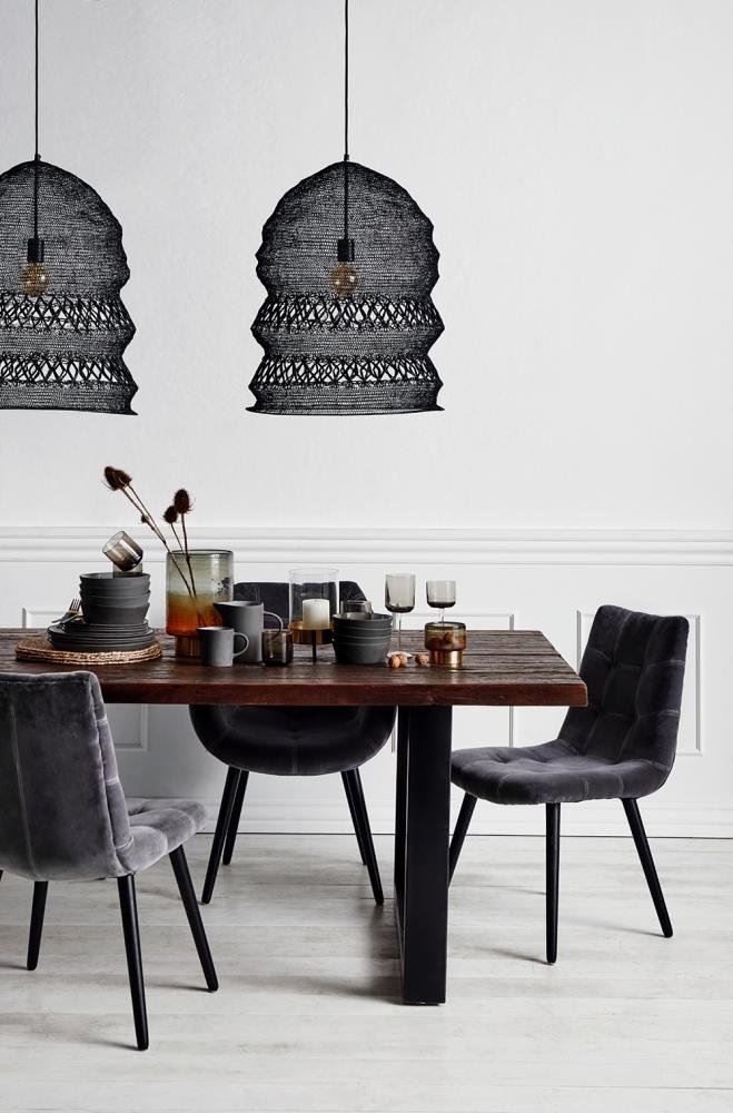 Nordal VINTAGE Esstisch 220 x 100 cm - Schwarz / Natur