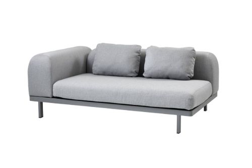 Cane-line Outdoor Spacer 2 Pers. Sofa inkl. Sitz- und Rückenkissen L: 180 cm – Hellgrau/Hellgrau