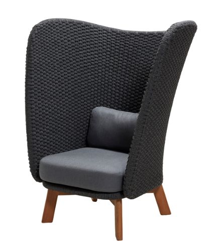 Cane-line Outdoor Peacock Wing Highback Stühl – Dunkelgrau