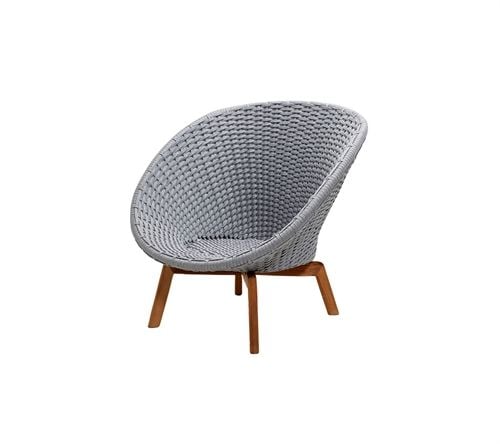 Cane-line Outdoor Peacock Loungesessel – Teak / Hellgrau