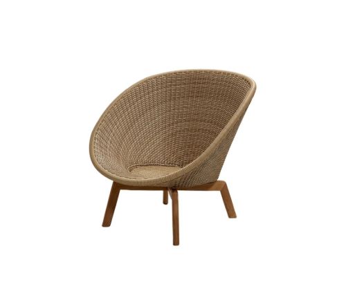 Cane-line Outdoor Peacock Loungesessel SH: 34 cm – Teak/Natur