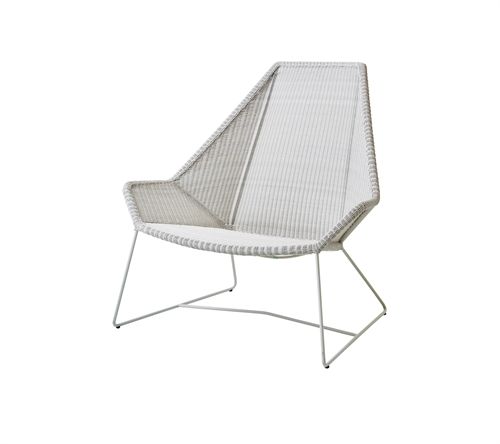 Cane-line Outdoor Breeze Highback Stühl SH: 40 cm - Weiß Grau