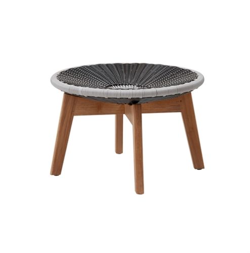 Cane-line Outdoor Peacock Fußhocker/Beistelltisch – Teak/Hellgrau