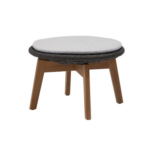 Cane-line Outdoor Peacock Kissen für Fußhocker/Beistelltisch – Hellgrau