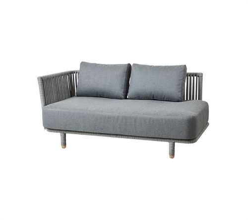 Cane-line Outdoor Moments 2-Personen-Sofa, rechtes Modul – Grau