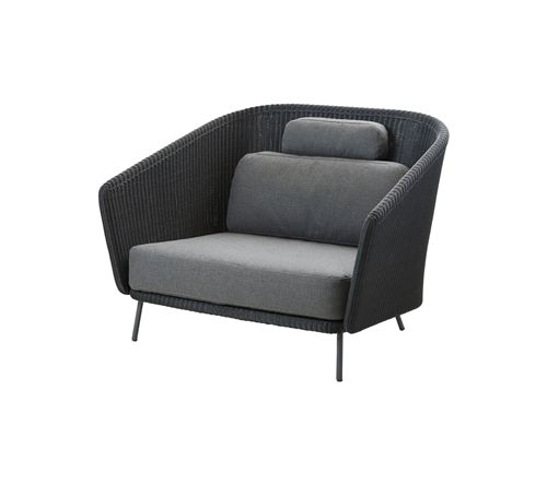 Cane-line Outdoor Mega Loungesessel inkl. SoftTouch Hyndesæt SH: 41 cm – Grau/Graphit-Gewebe