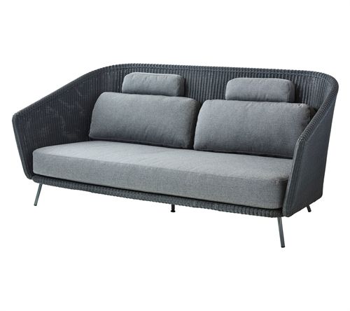 Cane-line Outdoor Mega 2 Pers. Sofa inkl. SoftTouch Hyndesæt L: 203 cm – Graphit/Gewebe