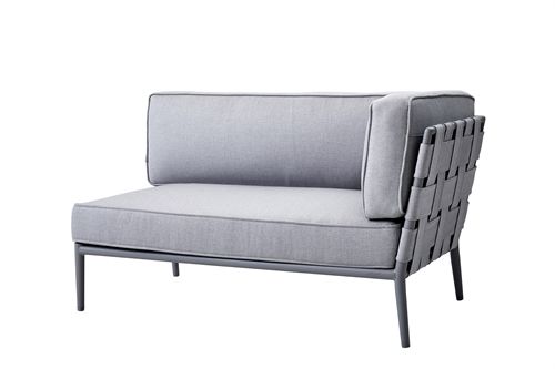 Cane-line Outdoor Conic 2 Pers. Sofa Venstre Modul L: 140 cm - Hellgrau