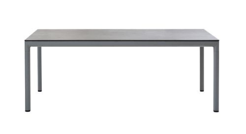 Cane-line Outdoor Drop Esstisch 200x100 cm - Hellgrau/Fossilschwarz Keramik