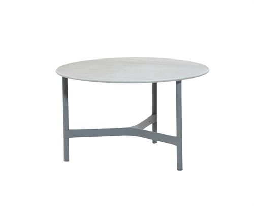 Cane-line Outdoor Twist Couchtisch Mittel Ø: 70 cm - Hellgraue/fossilgraue Keramik