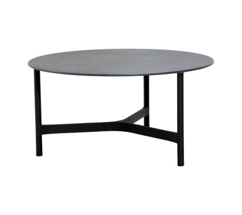 Cane-line Outdoor Twist Couchtisch Large Ø: 90 cm - Lavagrau/Fossilschwarz Keramik