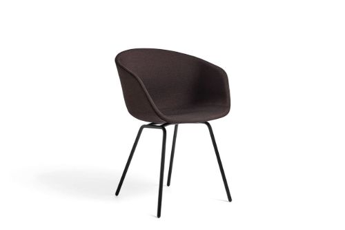 HAY AAC 27 About A Chair SH: 46 cm – Schwarz pulverbeschichteter Stahl/Remix 373