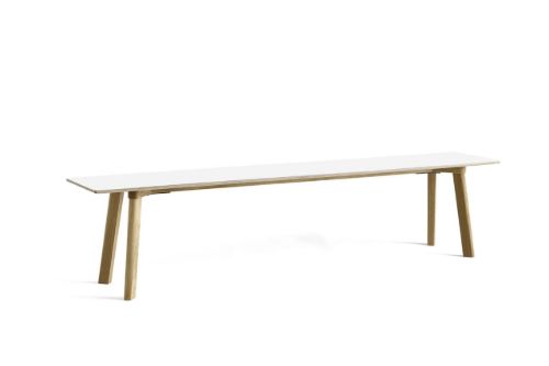 HAY CPH Deux 215 Bench 200 x 35 x 45 cm – lackierte massive Eiche/perlweißes Laminat