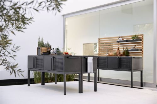 Cane-line Drop-Küchenmodul für den Außenbereich – Lavagrau/Aluminium