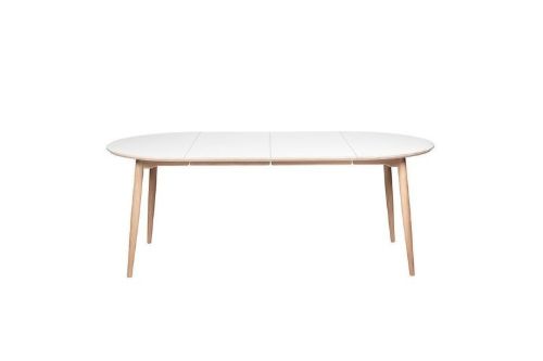 Haslev Symphony 82 Esstisch Ø: 105 cm – Weißes Laminat/geölte Eiche