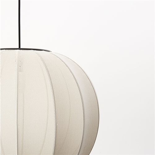 Von Hand gefertigter runder Anhänger aus Knit-Wit Ø: 45 cm – Perlweiß