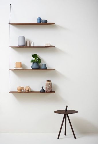 Woud Stedge Zusatzregal L: 80 cm – Schwarz lackierte Eiche