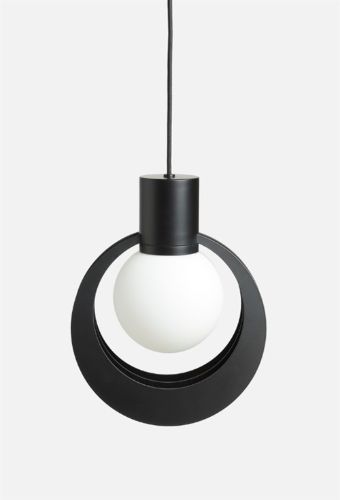Lunar-Anhänger aus Wolle, mittelgroß, Ø: 26 cm – Schwarz