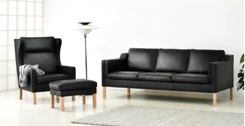 Stovby Lulu Sessel – Schwarzes Semianalinleder