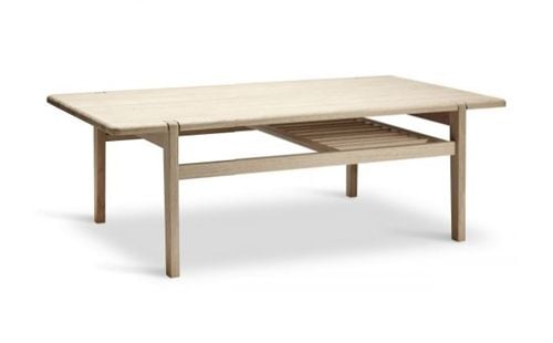 Stouby Maria Sofabord m. 1 hylde L: 140 cm - Sæbebehandlet Eg