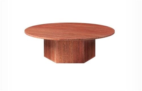 GUBI Epic Coffee Table Ø: 110 cm - Red Travertine