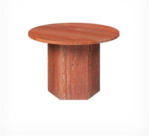GUBI Epic Coffee Table Ø: 60 cm - Red Travertine