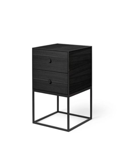 Audo Copenhagen Rahmen 35 35x35 cm inkl. 2 Schubladen – Esche schwarz gebeizt