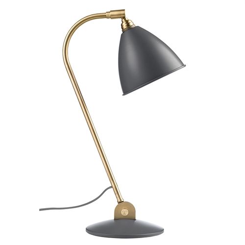 Bestlite BL2 Table Lamp Ø:16 cm Brass base - Grey skærm