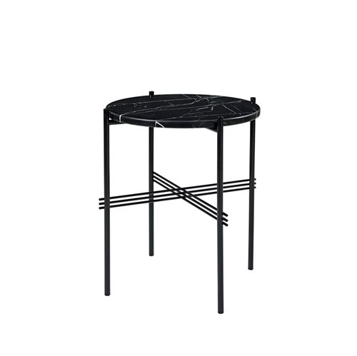 GUBI TS Coffee Table Ø: 40 cm black base - Marble Black top