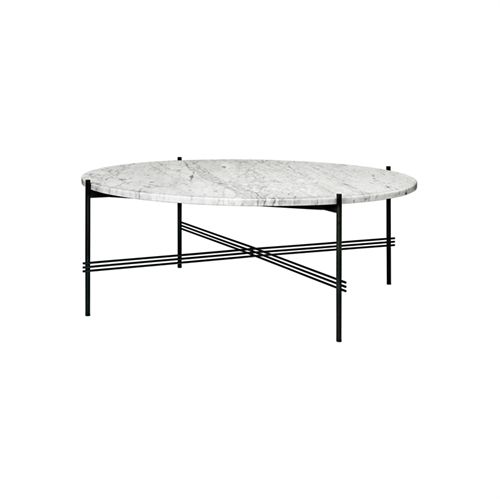 GUBI TS Coffee Table Ø:105 cm black base - Marble White top
