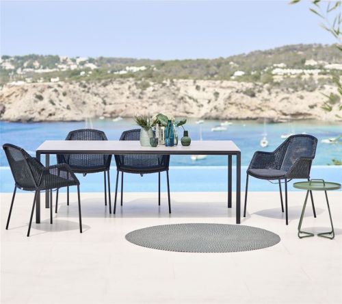 Cane-line Outdoor Pure Gartentisch 200x100 cm - Lavagrau/Basaltgraue Keramik