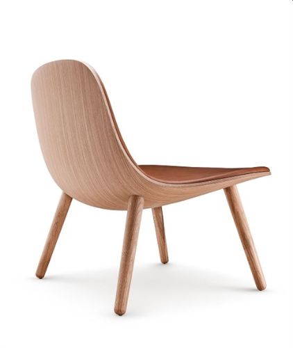 Eva Solo Abalone Lounge Chair SH: 40 cm – Geölte Eiche/cognacfarbenes Leder