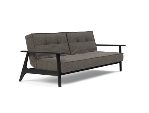 Innovation Living Splitback Frej Sovesofa L: 232 cm - Sort Eg/Flashtex Dark Grey