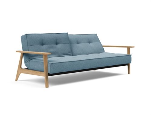 Innovation Living Splitback Frej Schlafsofa L: 232 cm – Eiche/Mixed Dance Hellblau