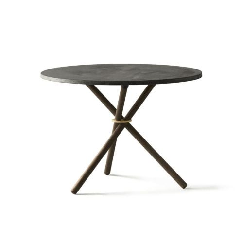 Eberhart Furniture Daphne Coffee Table Ø: 65 cm - Dark Concrete/Dark Oak