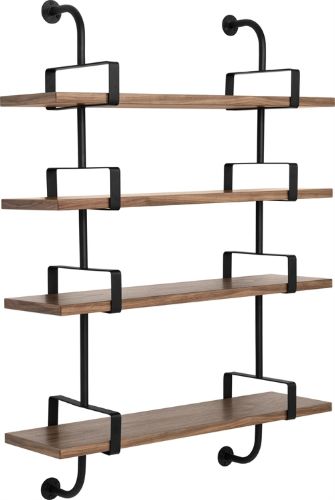 GUBI Démon Shelf, 2 Brackets, 95, 4 shelves (American Walnut Semi Matt Lacquered)
