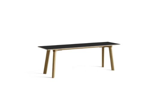 HAY CPH Deux 215 Bench 140x35x45 cm - Lacquered Solid Oak/Ink Black Laminate