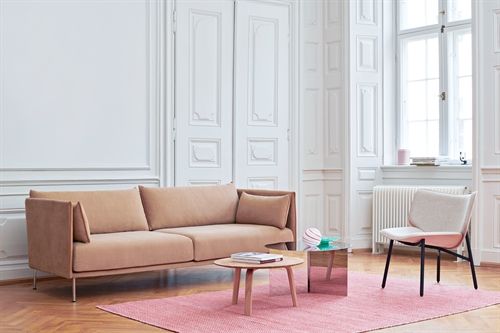HAY Silhouette 3-Personen-Sofa Mono L:212 cm – Linara 142 / verchromter Stahl