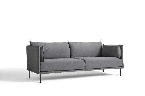 HAY Silhouette 3 Personers Sofa Mono L:212 cm - Coda 182 / Black Powder Coated Steel
