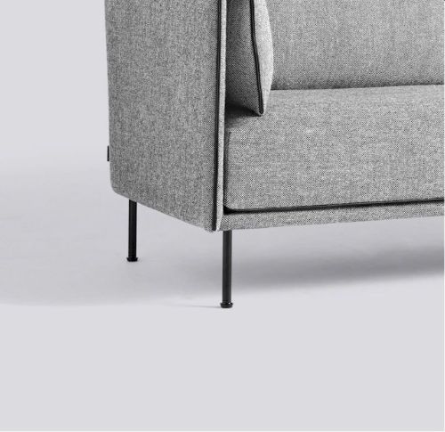 HAY Silhouette 3-Personen-Sofa Mono L:212 cm – Hallingdal 166 / Schwarz pulverbeschichteter Stahl