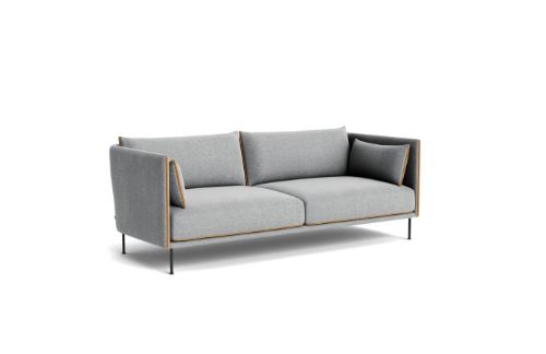 HAY Silhouette 3 Personers Sofa Mono L:212 cm - Hallingdal 130 / Black Powder Coated Steel