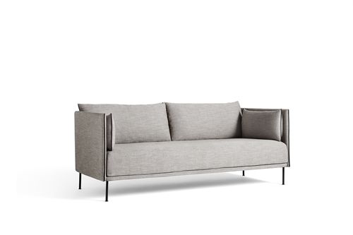 HAY Silhouette 2 Personers Sofa Mono L:171 cm - Ruskin 33 / Black Powder Coated Steel