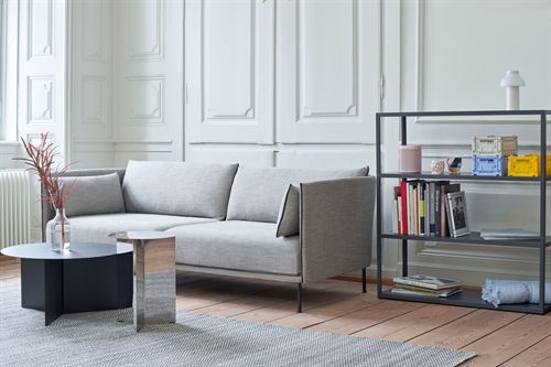 HAY Silhouette 2-Personen-Sofa Mono L:171 cm – Ruskin 33 / Schwarz pulverbeschichteter Stahl