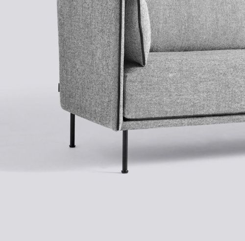 HAY Silhouette 2-Personen-Sofa Mono L:171 cm – Hallingdal 166 / Schwarz pulverbeschichteter Stahl