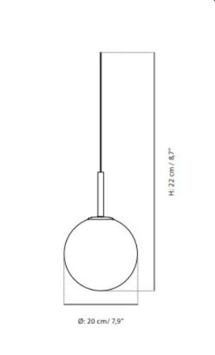 Audo Copenhagen TR Bulb Pendel Ø: 20 cm – Matte Glühbirne/Gebürstetes Messing