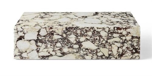 Audo Copenhagen Plinth Low H: 27 cm - Rose Calacatta Viola Marble